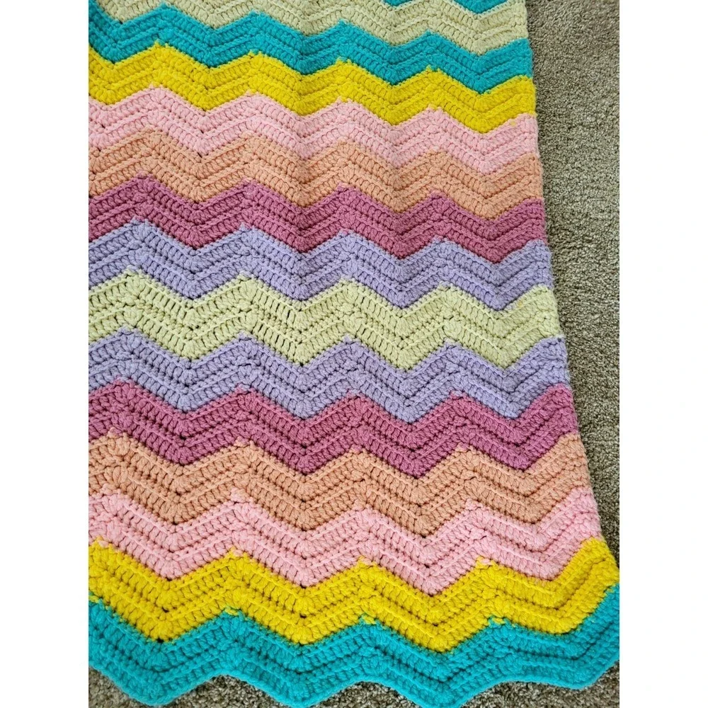 Handmade Crochet Afghan Blanket Appox. 54